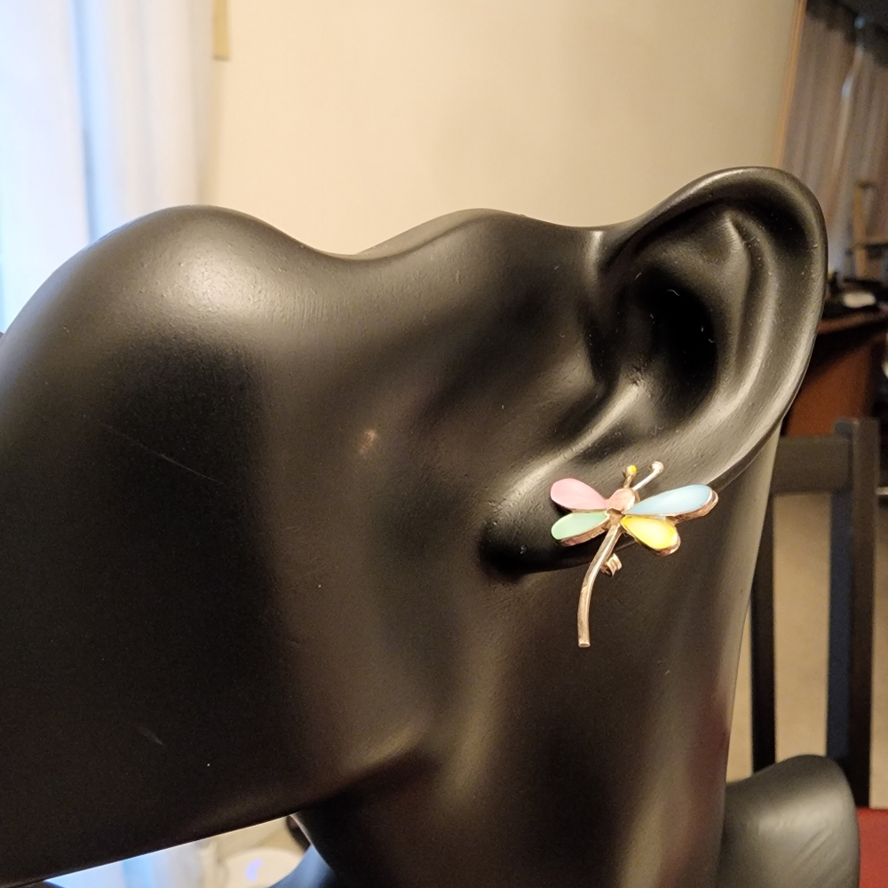 Dragonfly sterling silver earrings